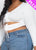 Stretchy High Quality Crop Top in White (Plus Size)
